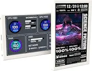 WOWNOVA 5" Computer Temp Monitor With Dynamic Theme, Temperature Display, ARGB Sensor Panel for Computer Case, IPS Type-C USB Mini Secondary Screen CPU RAM HDD Data Monitor (White)