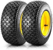 MaxAuto 2Pcs 16x6.50-8 Front Tires and Wheels Assembly for Lawn Mower Garden Tractors, 3" Offset Hub with 3/4"Bearings, Pneumatic Tire, 615lbs Capacity, 4-Ply Tubeless