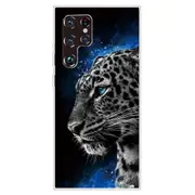 Pattern Printing Drop-proof Soft Tpu Protective Phone Cover Case For Samsung Galaxy S22 Ultra 5g - Purple Chrysanthemum