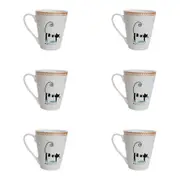 6x LVD Ceramic Tea/Coffee Mug Cat Tails Home/Kitchen Drinkware 12cm Assorted