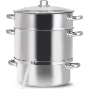 ANGELES HOME Fruit Juicer Steamer Stock Pot 11-Qt Stainless Steel w/ Loop Handle
