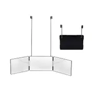 DIY Haircut Tool: 3-Way Mirror for Home Hair Cutting, Trimming and Shaving, Adjustable and Portable, Hands-Free