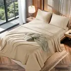 100% Cotton 1200 Thread Count King Size Sheets Set,16 inches Deep Pocket,Bed ...