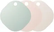&NE NIK-188-GPB Cutting Board, 3 Color Set, Green, Pink, Beige, Made in Japan, Dishwasher, Mini Cutting Board, Hanging, Small, Round, Square, Kitchen, Thin, Lightweight, Stylish, Cute, Pasta Measures,