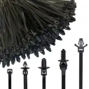 160Pcs Universal Nylon Push Mount Cable Zip Tie,Nylon Self Locking Cable Stra...