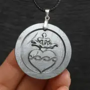 Natural Muonionalusta meteorite carved pendant，Meteorite necklace 01107
