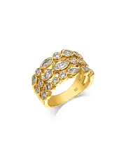 Moon & Meadow Triple Row Bezel Set Lab Grown Diamond Stack Ring in 14K Yellow Gold, 1.5 ct. t. w.
