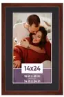 14x24 Frame Walnut With Black Picture Mat For 14x24 Photo - Walnut 16x26 Frame T
