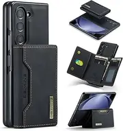 [Nexue] Detachable Wallet Case for Samsung Galaxy Z Fold 6,Premium Leather Magnetic Back Cover Shockproof Phone Case with Trifold Card Holder Wallet for Samsung Galaxy Z Fold 6,Black