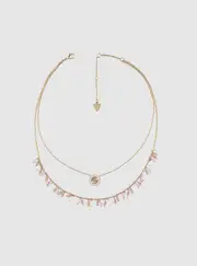 GUESS Gold Pearl Double Necklace