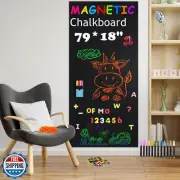 Magnetic Chalkboard Contact Paper for Wall 79" x 18", Self-Adhesive Blackboar