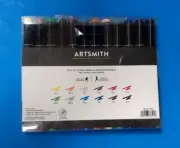 ARTSMITH, 1873-7791, ILLUSTRATION MARKERS, MULTI,DUAL TIP, ALCOHOL BASED, 12PCs