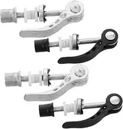Kisangel 4pcs Bicycle Quick Release Lever Bike Seat Quick Release Clamp Lockable Seat Clamp Road Bicycle Bolts Bike Cleaning Kit River Posts Aluminum Alloy Black