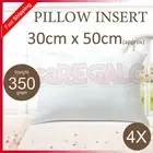 4x Memory Resistant Cushion Pillow Inserts Polyester Filling 30cm x 50cm