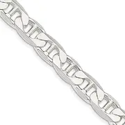 [JewelryWeb] 925 Sterling Silver Solid Polished 9.5mm Nautical Ship Mariner Anchor Chain Bracelet 20 Centimeters Lobster Claw Link-Bracelet for Women and Men
