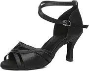[SWDZM] Women's Satin Latin Dance Shoes Ballroom Salsa Tango Practice Shoes