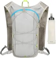 Hydration Backpack - Reflective Water Bladder Backpack | with 500ML Soft Bottle Adjustable Strap Bladder for Jogging Camping Skiing Gym Hunting Outdoor Running
