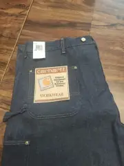 1995 CARHARTT Logger 44x30 Denim Carpenter Jeans USA WU138 Union Double Knee Vtg