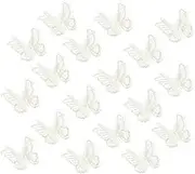 uxcell 20Pcs Butterfly Appliques Embellishments, 2 inches Double Layer Lace Organza Butterfly Patches Sew On Appliques for Wedding Bride Dress Clothes Hat Curtain, Beige