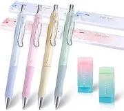 Mechanical Pencil, 4 Pieces 0.5 mm Cute Mechanical Pencils Set, 4 Tubes HB Lead Refill and 2PCS 4B Erasers, Automatic Drafting Pencils with Comfort Grip for School Office Drawing Writing