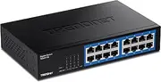 TRENDnet TEG-S17D 16-Port Gigabit Desktop Switch 16 x Gigabit RJ-45 Ports 32Gbps Switching Capacity Fanless Design Metal Housing Internal Power Supply
