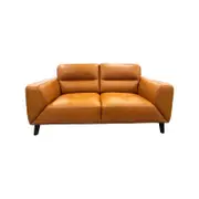 Downy Genuine Leather Sofa 2 Seater Upholstered Lounge Couch - Tangerine