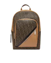 Fendi FF Motif Zipped Backpack One size Brown