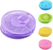3-Shelf Colorful Nylon Mesh Fabric Hanging Storage Basket Foldable Hanging Closet Hanging Organizer Storage Hanging Accessory Bag Wardrobe Closet Storage Pockets