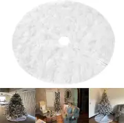 72 Inch Christmas Tree Skirt, Snow White Faux Fur Tree Skirt for Xmas Party Deco