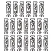 20pcs Double Hole String Cord Locks End Spring Toggle Stopper White Nickel