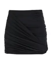 Magda Butrym Elastic Waist Draped Mini Skirt FR38 Black