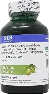 SES Research Inc. Original Grade Carbon 60, 99.99% In Organic Extra Virgin Olive Oil - Highest Purity - 100 Ml