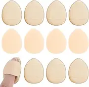 12Pcs Mini Finger Powder Puff, Mini Makeup Puff, Drop-Shaped Makeup Sponges, Soft Makeup Puff Setting Sponge Foundation Cosmetic Finger Puff for Women, Girls Makeup Setting Wet and Dry(Skin)