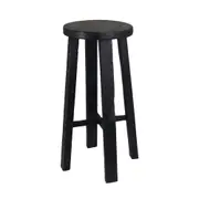[Florabelle Living] Paramus Teak Round Barstool Black