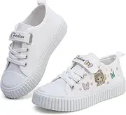 [Chaoslook] Boy's Girl's Toddlers Canvas Shoes Slip-On Lightweight Kids Sneakers Hook and Loops Casual Skin-Friendly Walking Running Shoes