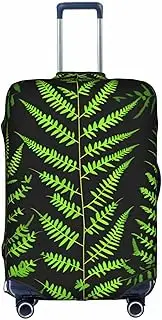 [Pvinnk] natural plant silhouette fern leaf Print Protective Luggage Cover Elastic Washable Suitcase Protector Travel Gear Protector, White, Small