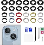 Risidamoy 6 Color for iPhone 14 Plus Camera Lens with Bracket Replacement for iPhone 14