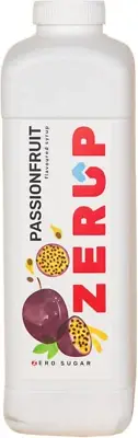 Zerup Zero Sugar Passionfruit Flavoured Syrup 1L Bottles, Sugar Free Syrup, P...
