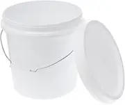 IWOWHERO All Purpose Plastic Bucket with Lid Lightweight and Portable Container for Outdoor Use for Pet Food Storage Water Paint and More
