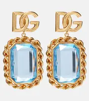[Dolce & Gabbana] Dolce & Gabbana DG embellished clip-on earrings One Size gold