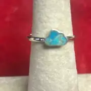 sterling silver stackable ring Size 9 Turquoise Cloud