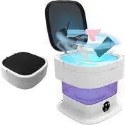 Mini Washing Machine, 13 L, 2 kg, 2-in-1 Camping Washing Machine with Spinner, Small Washing Machine, Deep Cleaning of Underwear, Socks, Baby Clothes, for Homes, Dormitories, Hotel (Purple)