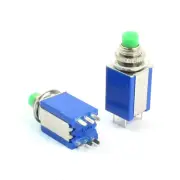 8mm Panel Mount DPDT 6-Pin Momentary Green Button Pushbutton Switch 2 Pcs