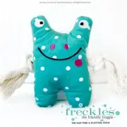 Freckles Friendly Frog Nap Time Play Time Dog Toys for Small Dogs Rope Squeaky