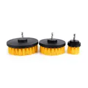 3Pc Drill Brush set Cleaning Polishing Brush for Car Seat Tyre Tile Clean Kit