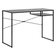 Cooper & Co. Aria 1 Tier Shelf Metal Compact Bedroom/Study Desk Black 110x75cm
