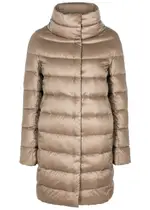 Herno Icon Quilted Shell Coat - Taupe - 10 10