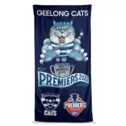 Geelong Cats 2022 Premiers Premiership AFL Caricature Beach Towel