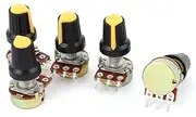 Aexit 5pcs (Potentiometer) 1K OHM 3 Terminals Linear Taper Rotary Audio B Type Potentiometer (58ry579qf625) Pot B1K