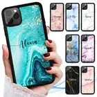 Personalised Name Marble Case Cover for iPhone 16 15 14 13 12 11 Pro Max 8 Plus